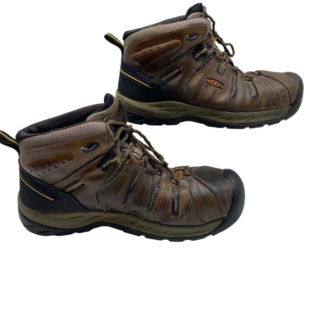 KEEN Utility Flint 11 Mid Steel Toe Work Boots Brown‎ Mens Size 10.5D 1023228D